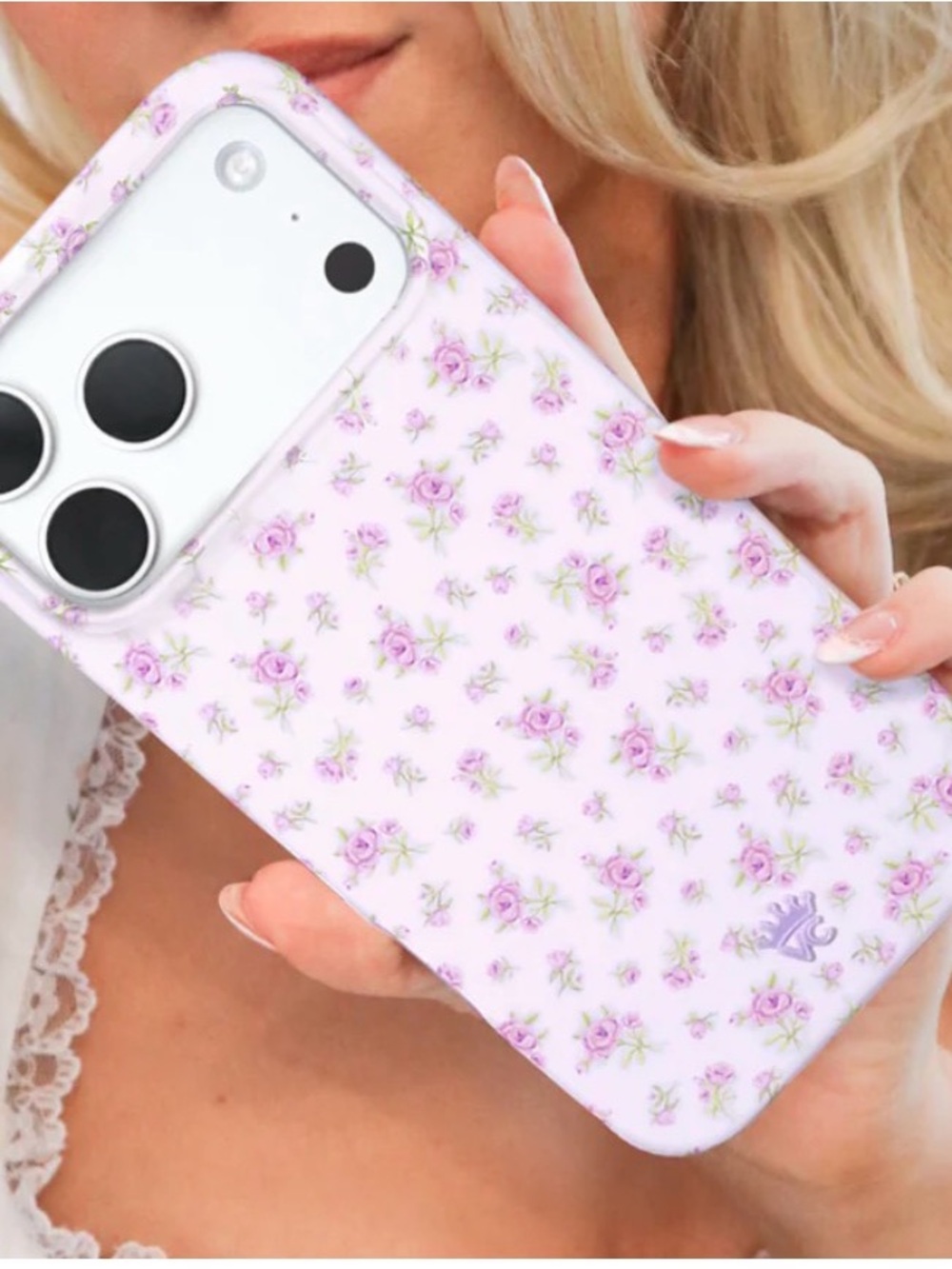 Velvet Caviar 16Pro Dainty Lilac Floral iPhone Case